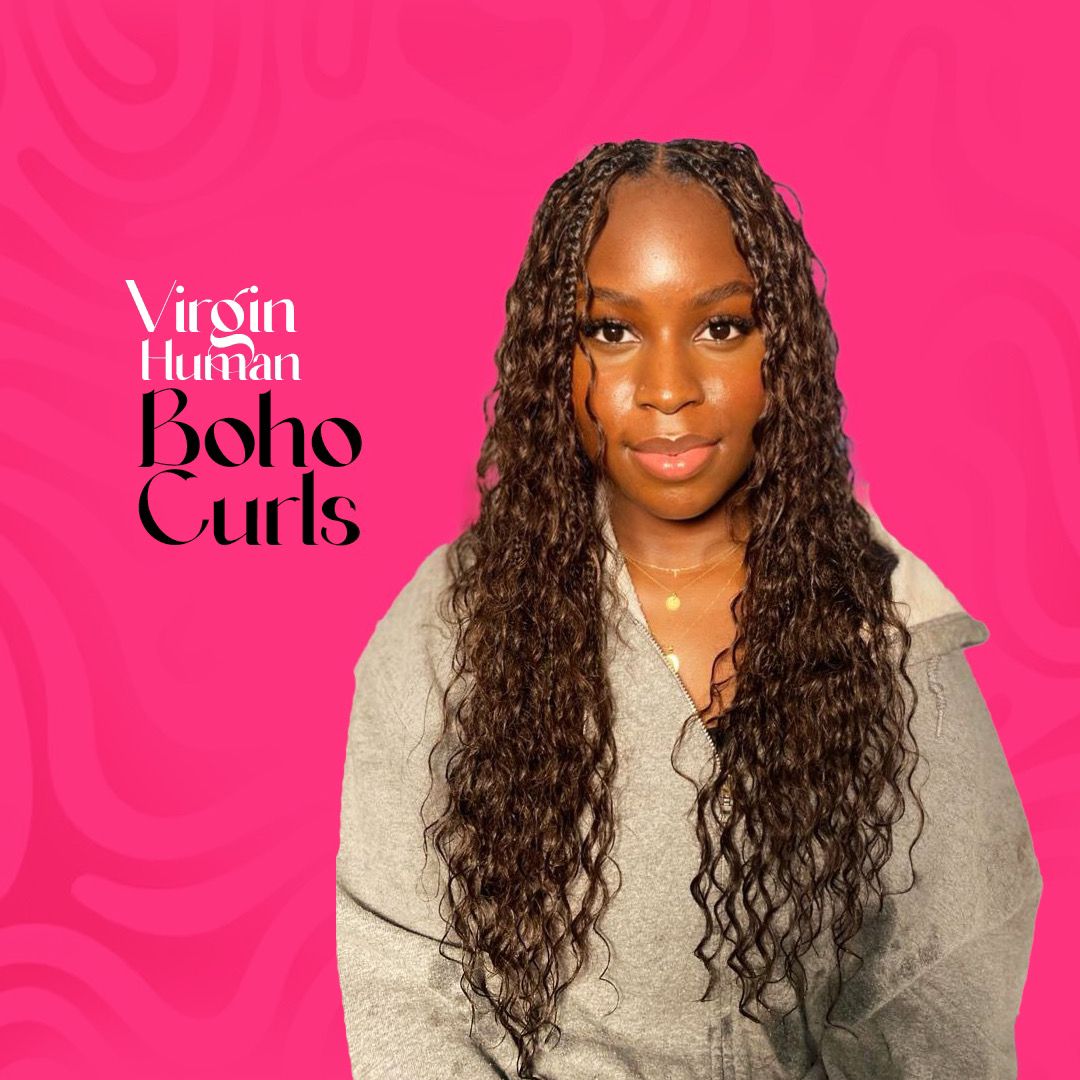 Virgin human curly boho hair – lightweight natural curly extensions