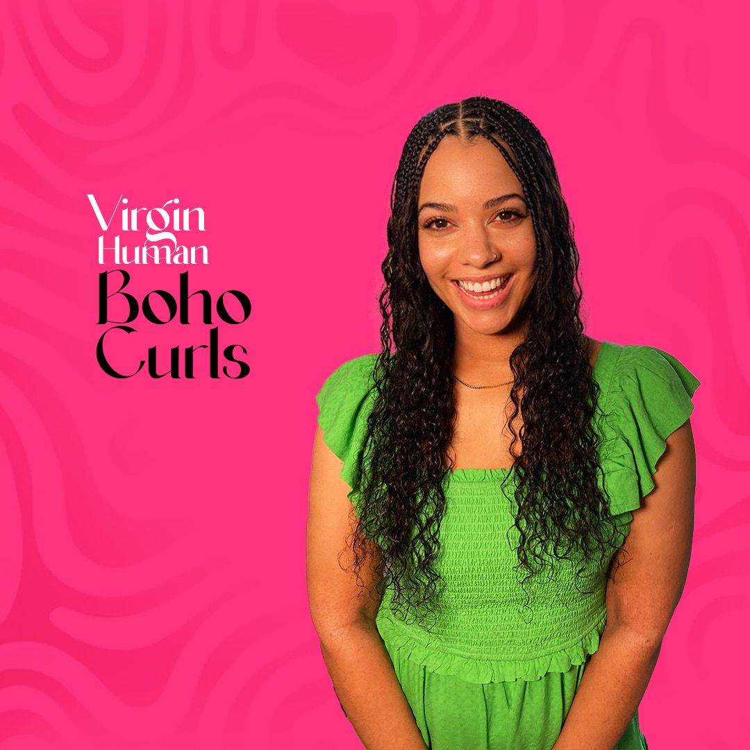 Virgin human curly boho hair – lightweight natural curly extensions